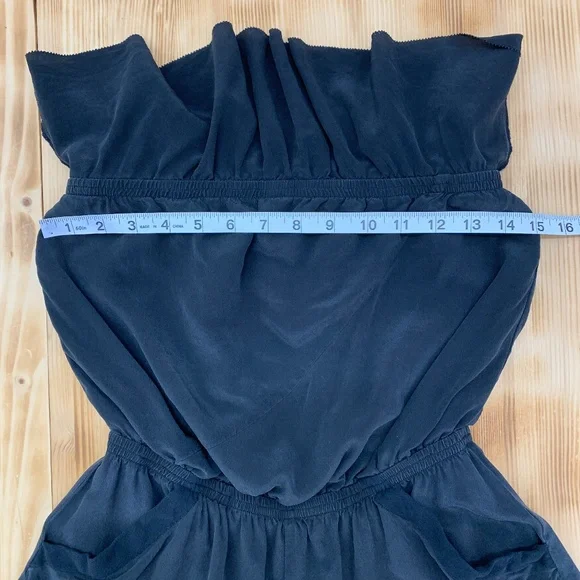 Wilfred 100% Silk Black Strapless Short Romper Sz S